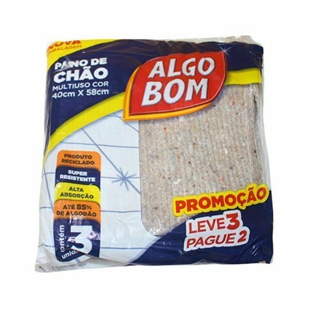 Kit 3 Panos de Chão Colorido 40cm x 58cm - ALGOBOM