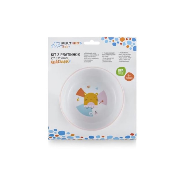 Kit 3 Pratinhos NHAC NHAC! - BB1109 - Multikidsbaby PET BUDDIES Kit 3 Pratinhos NHAC NHAC! - BB1109 - Multikidsbaby PET BUDDIES