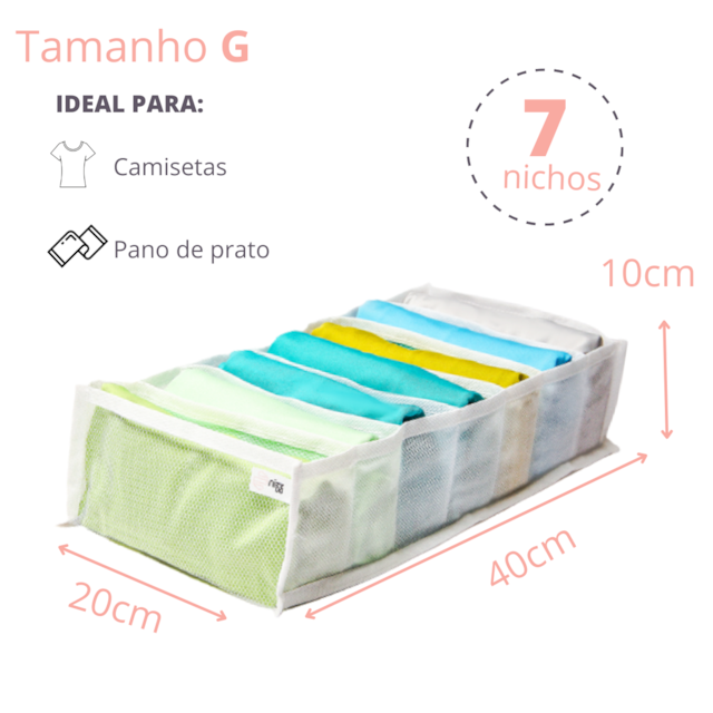 Kit 5 Colmeias Organizadoras Para Camiseta com Divisor de Tule