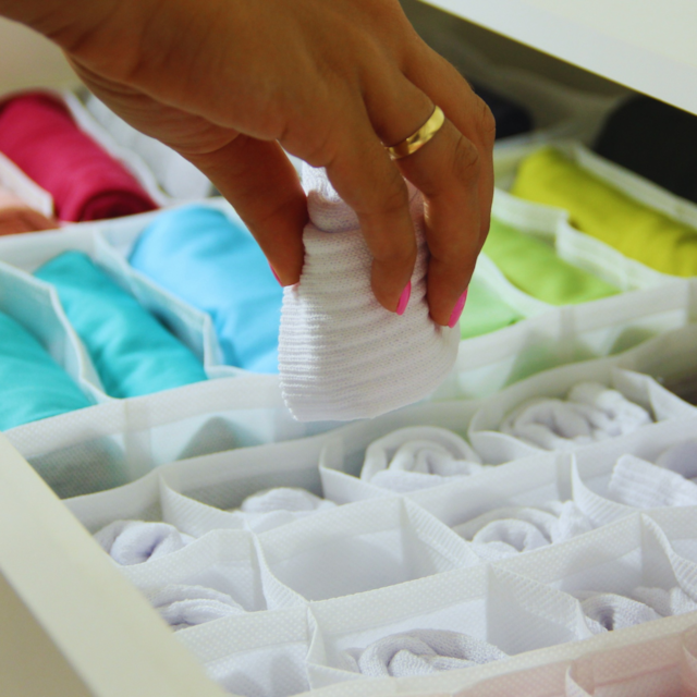 Kit 5 Organizadores de Gavetas Para Calcinhas ou Meias Kit 5 Organizadores de Gavetas Para Calcinhas ou Meias