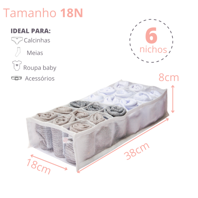 Kit 5 Organizadores de Gavetas Para Calcinhas ou Meias Kit 5 Organizadores de Gavetas Para Calcinhas ou Meias