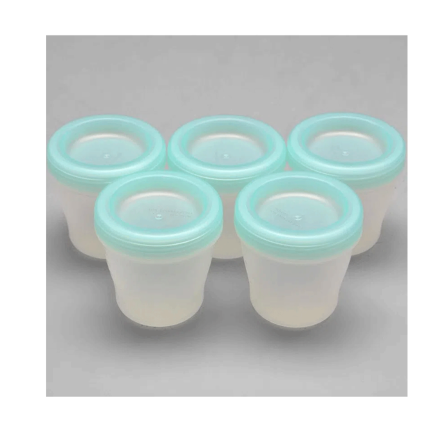 Kit 5 Potes Para Armazenar Papinha Kababy Azul Kit 5 Potes Para Armazenar Papinha Kababy Azul