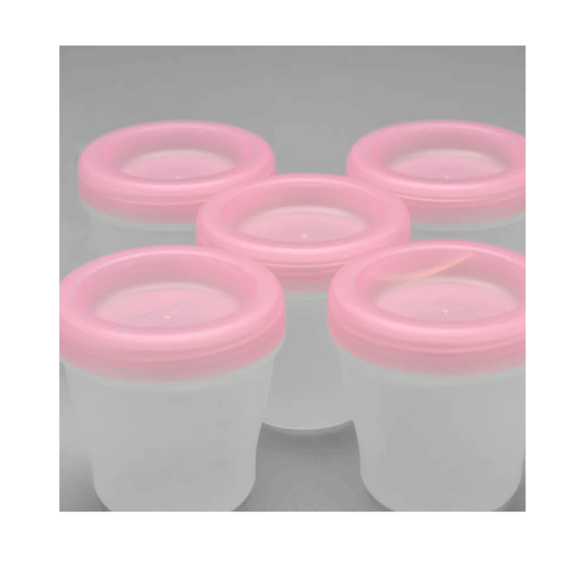 Kit 5 Potes Para Armazenar Papinha Kababy Rosa Kit 5 Potes Para Armazenar Papinha Kababy Rosa