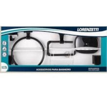 Kit Acessórios Attic Quadra 5 Peças 2000 F24 Preto - LORENZETTI Kit Acessórios Attic Quadra 5 Peças 2000 F24 Preto - LORENZETTI