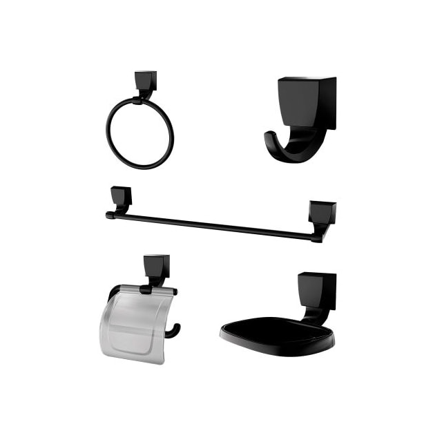 Kit Acessórios Attic Quadra 5 Peças 2000 F24 Preto - LORENZETTI Kit Acessórios Attic Quadra 5 Peças 2000 F24 Preto - LORENZETTI