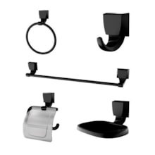 Kit Acessórios Attic Quadra 5 Peças 2000 F24 Preto - LORENZETTI Kit Acessórios Attic Quadra 5 Peças 2000 F24 Preto - LORENZETTI