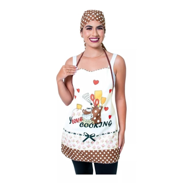 Kit Avental E Touca Bandana Amarrar D Cozinha Tecido Oxford Kit Avental E Touca Bandana Amarrar D Cozinha Tecido Oxford