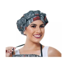 Kit Avental E Touca De Cozinha Preto Estampado Oxford Kit Avental E Touca De Cozinha Preto Estampado Oxford