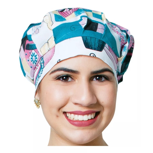 Kit Avental E Touca Estampa Cup Cake Cozinha Oxford Kit Avental E Touca Estampa Cup Cake Cozinha Oxford