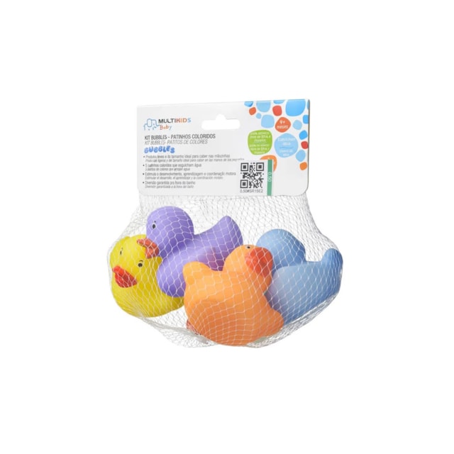 Kit Bubbles Patinhos Coloridos - 5 Brinquedos que Esguicham Água +4m Multikids Baby - BB1160