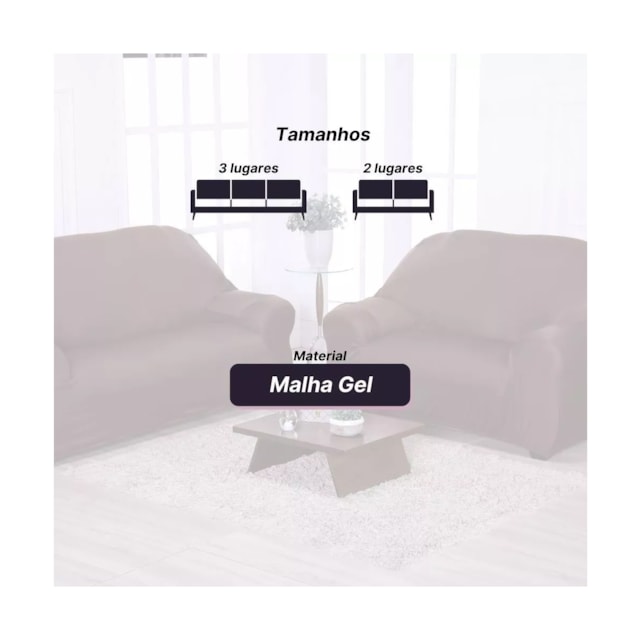 Kit Capa De Sofá 2 E 3 Lugares Malha Gel Perfeito Encaixe Kit Capa De Sofá 2 E 3 Lugares Malha Gel Perfeito Encaixe