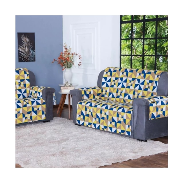 Kit Capa Protetora P/ Sofá 3 E 2 Lugares Tecido Repele Água Kit Capa Protetora P/ Sofá 3 E 2 Lugares Tecido Repele Água