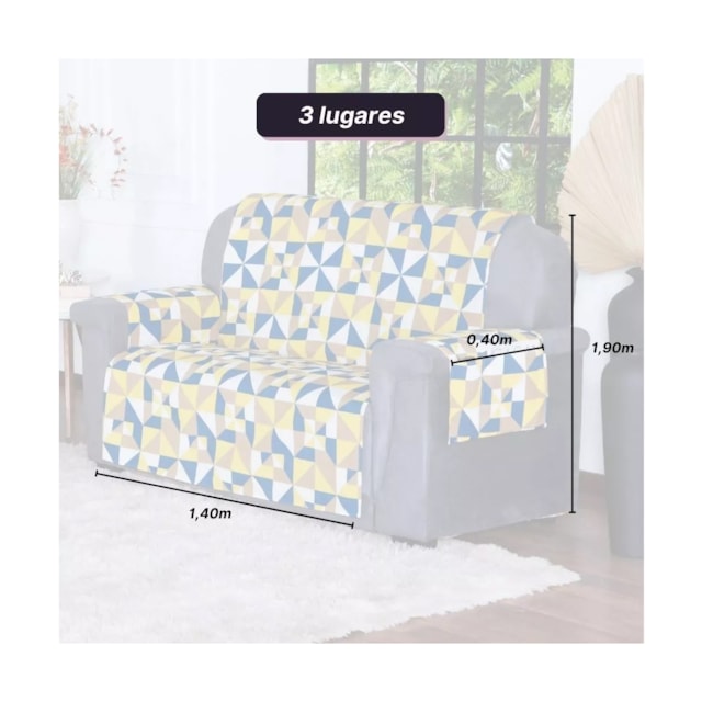 Kit Capa Protetora P/ Sofá 3 E 2 Lugares Tecido Repele Água Kit Capa Protetora P/ Sofá 3 E 2 Lugares Tecido Repele Água