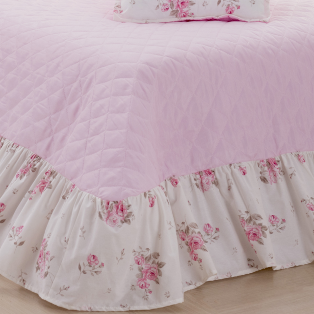 Kit Colcha Cobre leito Lola Rosa Solteiro 3 peças Deccoralle Kit Colcha Cobre leito Lola Rosa Solteiro 3 peças Deccoralle