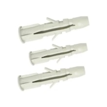Kit com 10 Buchas Plásticas de 8mm Aba para Parede Maciça Oca - Worker  Kit com 10 Buchas Plásticas de 8mm Aba para Parede Maciça Oca - Worker