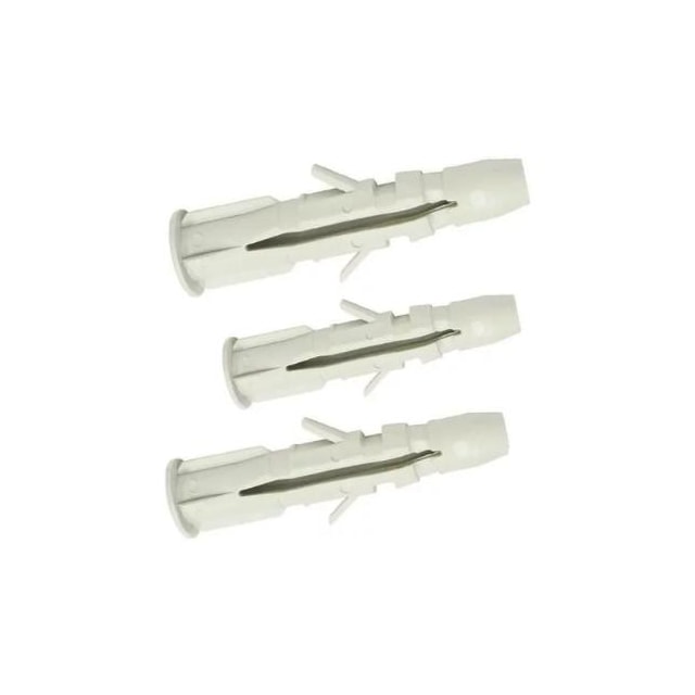 Kit com 10 Buchas Plásticas de 8mm Aba para Parede Maciça Oca - Worker  Kit com 10 Buchas Plásticas de 8mm Aba para Parede Maciça Oca - Worker