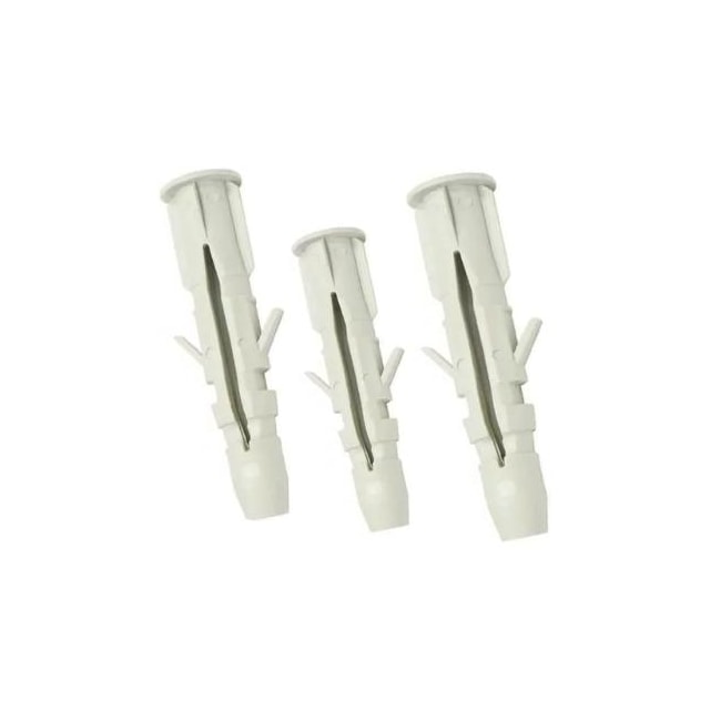Kit com 10 Buchas Plásticas de 8mm Aba para Parede Maciça Oca - Worker  Kit com 10 Buchas Plásticas de 8mm Aba para Parede Maciça Oca - Worker