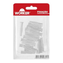 Kit com 10 Buchas Plásticas de 8mm Aba para Parede Maciça Oca - Worker 