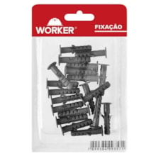Kit com 20 Buchas Plásticas de 6mm para Parede Maciça - Worker  Kit com 20 Buchas Plásticas de 6mm para Parede Maciça - Worker