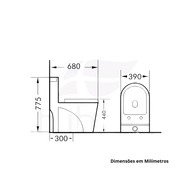 Kit Completo Bacia com Caixa Acoplada Monobloco Branco 4L - DIMAR