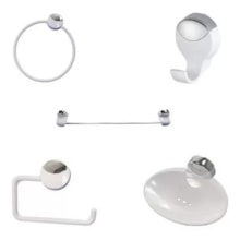 Kit de Acessórios Lavello 5 Peças Cromado - HERC Kit de Acessórios Lavello 5 Peças Cromado - HERC