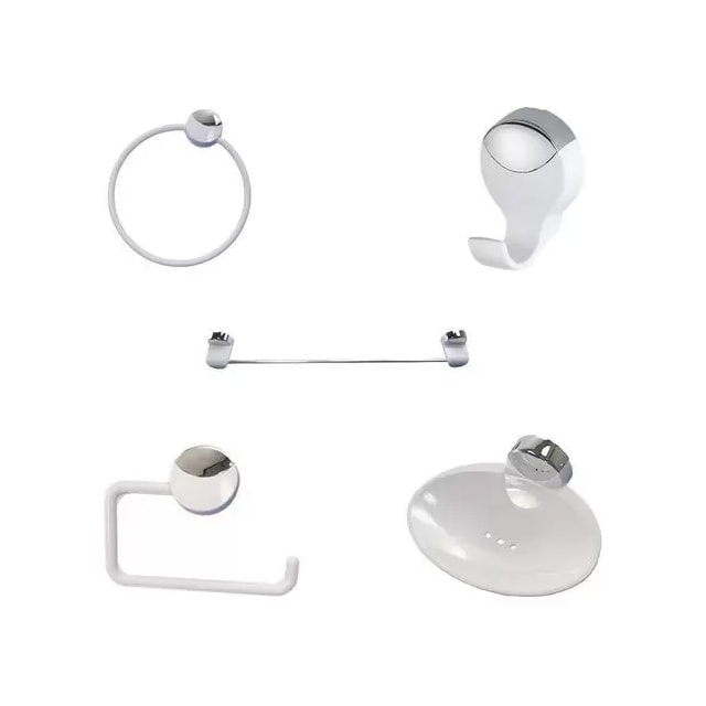 Kit de Acessórios Lavello 5 Peças Cromado - HERC Kit de Acessórios Lavello 5 Peças Cromado - HERC