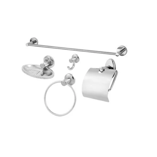 Kit de Acessórios para Banheiro de Alumínio 5 Peças - METALCOLOR