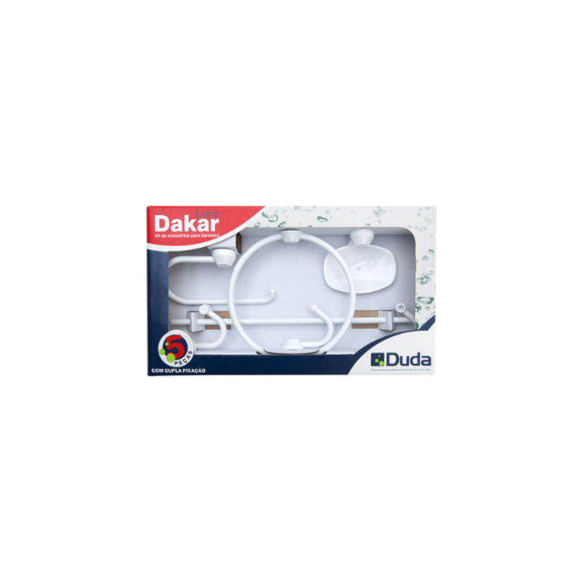 Kit de Acessórios para Banheiro Polic 5 Peças Branco - DUDA Kit de Acessórios para Banheiro Polic 5 Peças Branco - DUDA