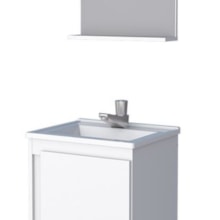 Kit de Banheiro em Madeira Onix Branco - COZIMAX Kit de Banheiro em Madeira Onix Branco - COZIMAX