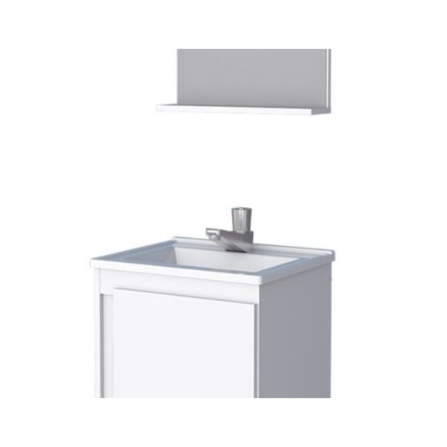 Kit de Banheiro em Madeira Onix Branco - COZIMAX Kit de Banheiro em Madeira Onix Branco - COZIMAX