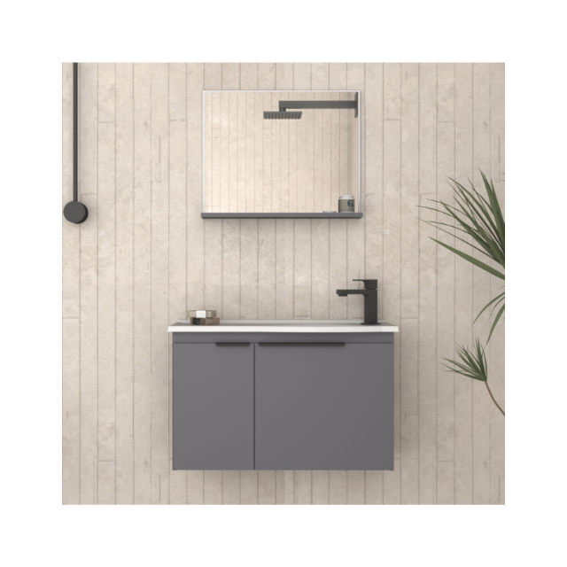 Kit de Banheiro em Madeira Quartzo Cinza 60cm - COZIMAX Kit de Banheiro em Madeira Quartzo Cinza 60cm - COZIMAX