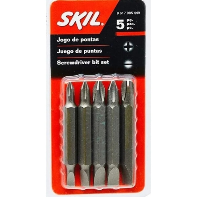 Kit de Pontas Duplas Phillips/Fenda com 5 Peças - Skil