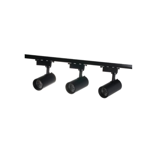 Kit de Trilho com 3 Spots Authentic 3000K 12W Preto - AVANT
