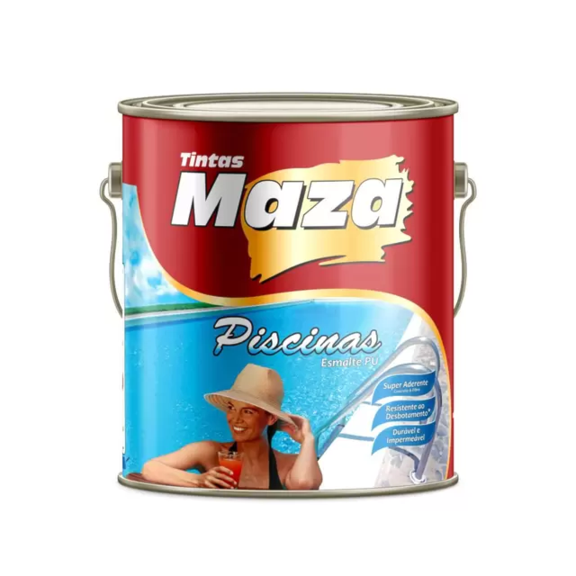 Kit Esmalte PU Azul Piscina 3 em 1 4,5 Litros - MAZA Kit Esmalte PU Azul Piscina 3 em 1 4,5 Litros - MAZA