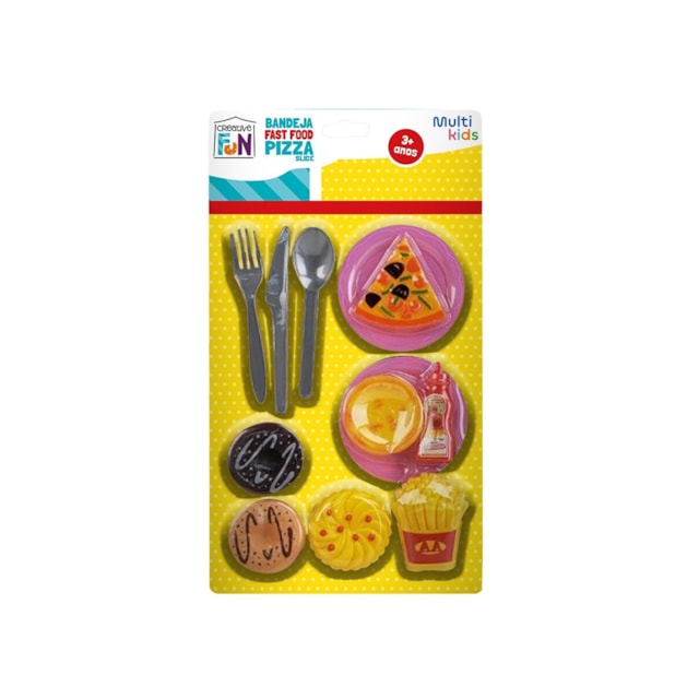 Kit Fast Food Pizza Fatia Creative Fun Multikids - BR1854 Kit Fast Food Pizza Fatia Creative Fun Multikids - BR1854