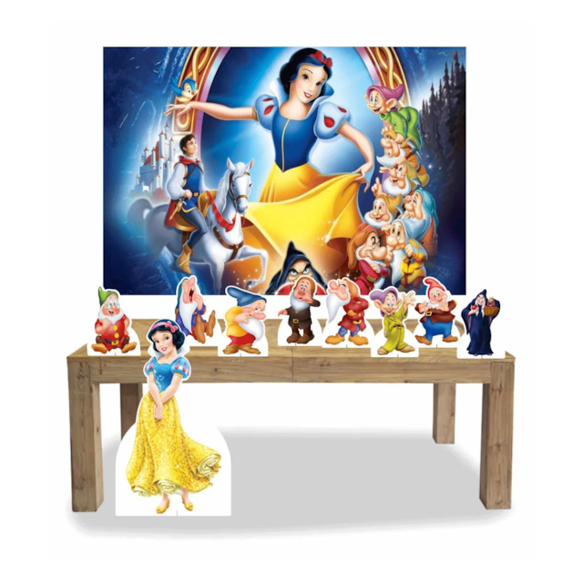 Kit Festa Decoração Branca De Neve  + 8 Display + Painel