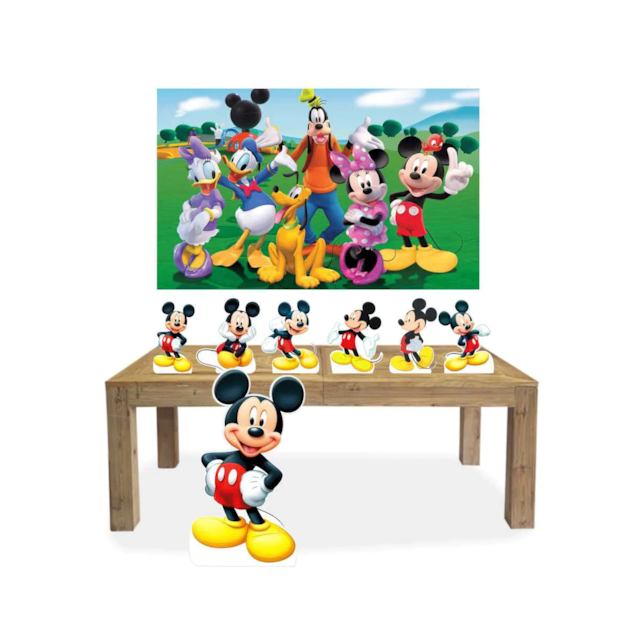 Kit Festa Decoração infantil Mickey +7 Display + Painel