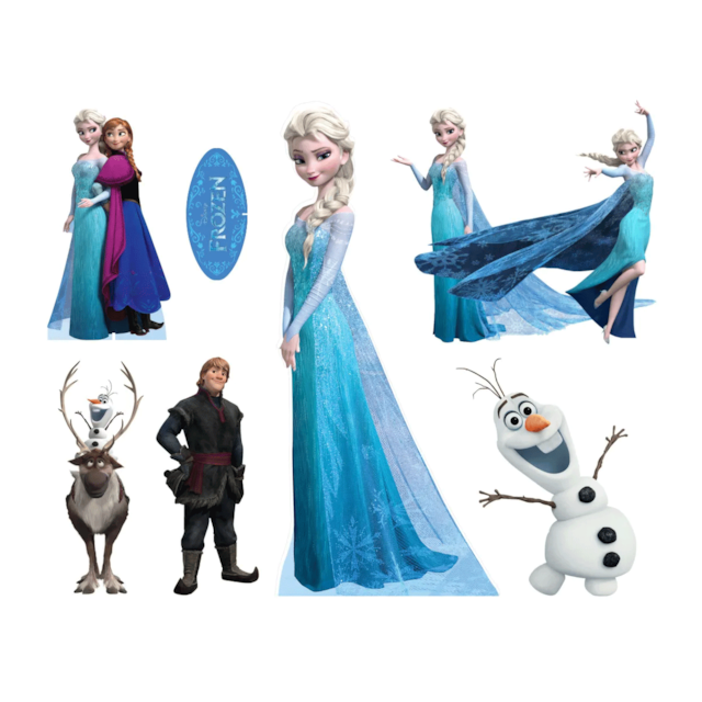 Kit Festa Frozen Elsa e Olaf 7 Display + Painel Aniversario