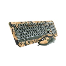 Kit Gamer Warrior Kyler - Teclado, LED Branco, ABNT2 + Mouse, LED, Army - TC249