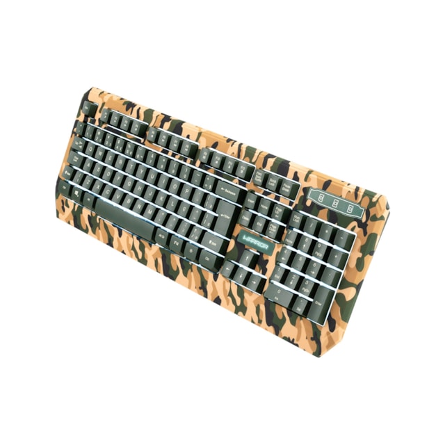 Kit Gamer Warrior Kyler - Teclado, LED Branco, ABNT2 + Mouse, LED, Army - TC249 Kit Gamer Warrior Kyler - Teclado, LED Branco, ABNT2 + Mouse, LED, Army - TC249