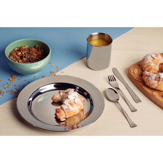 Kit Infantil Tramontina para Refeição em Aço Inox 5 Peças Kit Infantil Tramontina para Refeição em Aço Inox 5 Peças