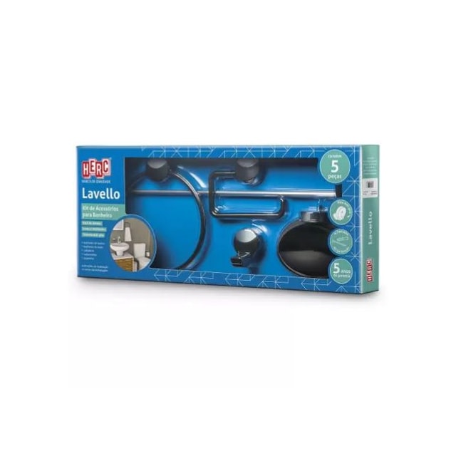 Kit Lavello Preto com Cromado - HERC Kit Lavello Preto com Cromado - HERC