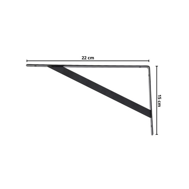 Kit Mão Francesa Leve 22cm Preto - BRASFORMA Kit Mão Francesa Leve 22cm Preto - BRASFORMA