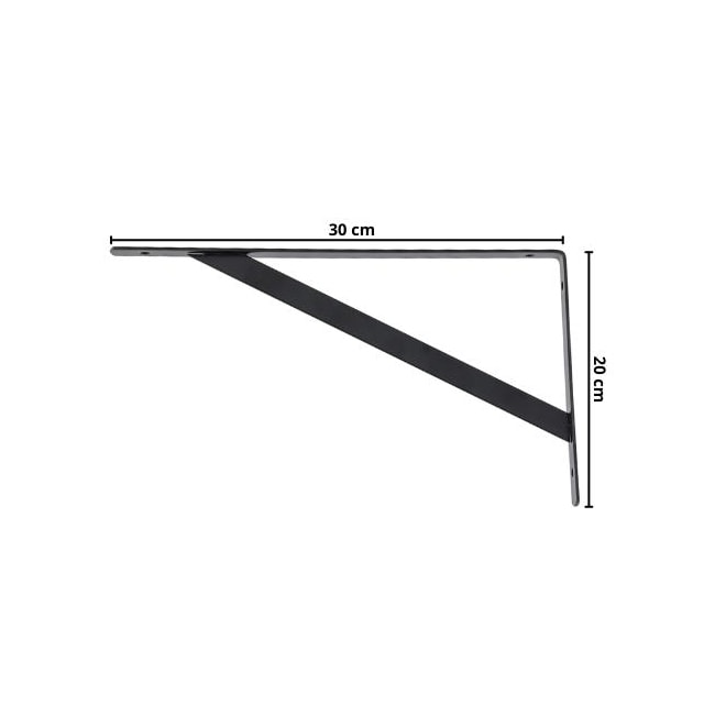 Kit Mão Francesa Pesada 30cm Preto - BRASFORMA Kit Mão Francesa Pesada 30cm Preto - BRASFORMA