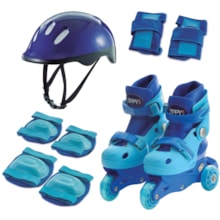 Kit Patins Tri Line Ajustável 30 a 33 Zippy Toys Azul