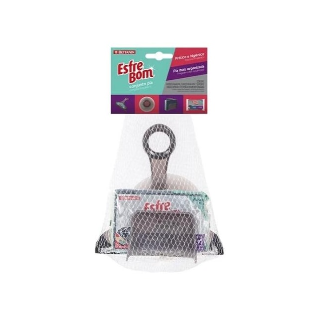 Kit Pia EsfreBom com Rodo, Ralo, Suporte para Esponja e Esponja EsfreBom Diamond - BETTANIN Kit Pia EsfreBom com Rodo, Ralo, Suporte para Esponja e Esponja EsfreBom Diamond - BETTANIN
