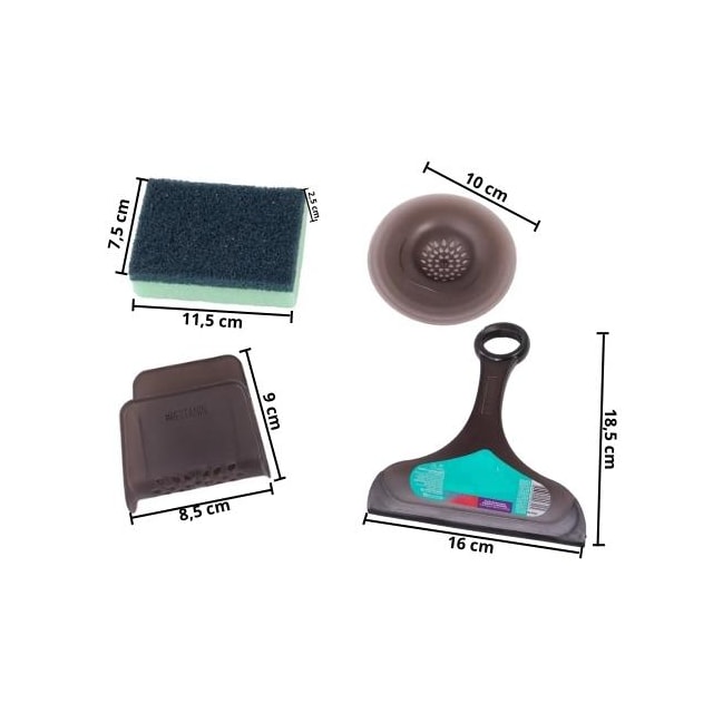 Kit Pia EsfreBom com Rodo, Ralo, Suporte para Esponja e Esponja EsfreBom Diamond - BETTANIN Kit Pia EsfreBom com Rodo, Ralo, Suporte para Esponja e Esponja EsfreBom Diamond - BETTANIN