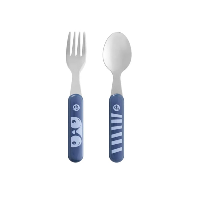 Kit Talheres Aço Inox Hot & Cold Fisher Price Azul Kit Talheres Aço Inox Hot & Cold Fisher Price Azul