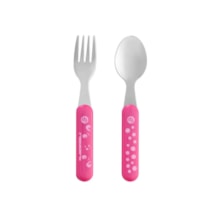 Kit Talheres Aço Inox Hot & Cold Fisher Price Rosa Kit Talheres Aço Inox Hot & Cold Fisher Price Rosa