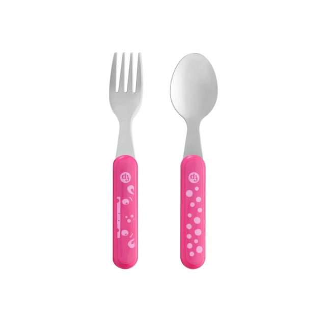 Kit Talheres Aço Inox Hot & Cold Fisher Price Rosa Kit Talheres Aço Inox Hot & Cold Fisher Price Rosa
